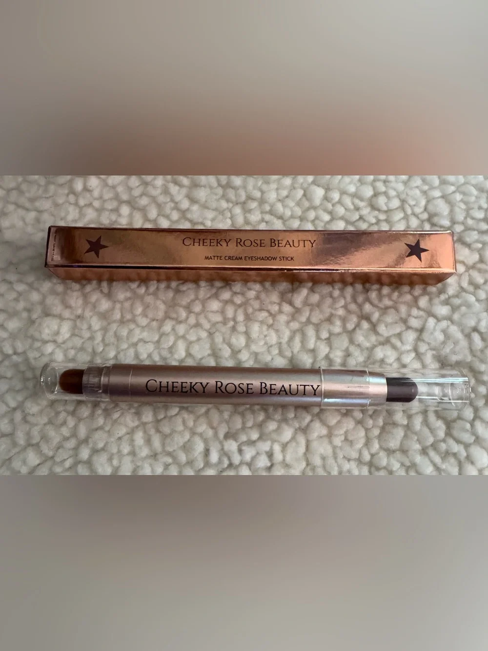 Matte Cream Eyeshadow Stick with Blending Brush - Dahlia by Cheeky Rose Beauty